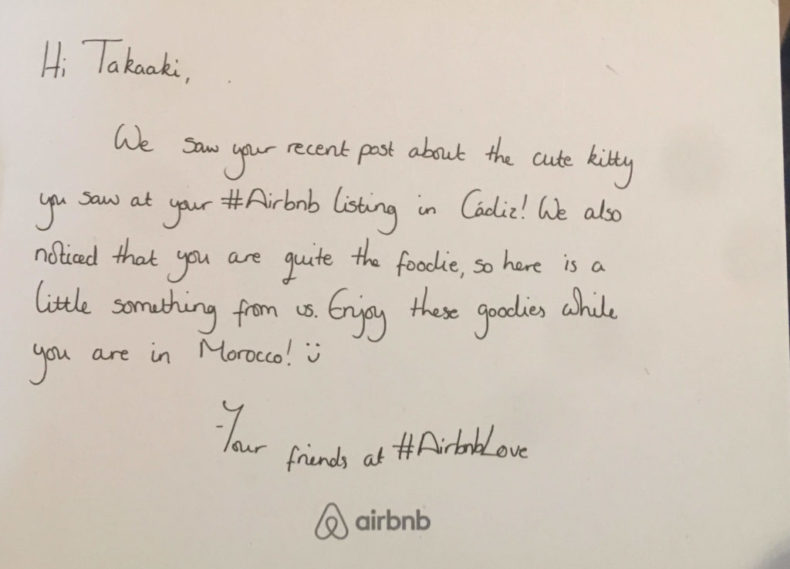 airbnb,誕生日,ギフト,サプライズ,メッセージカード