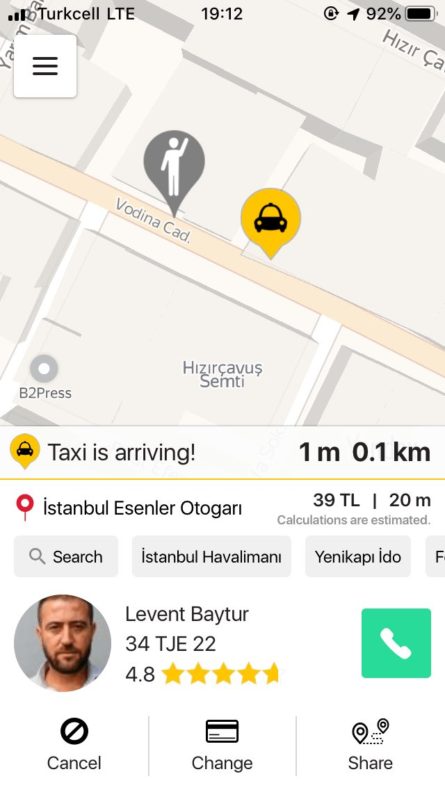 トルコ,配車アプリ,タクシー,bitaksi,オススメ