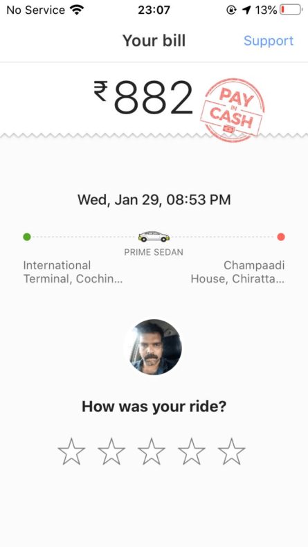 インド,配車タクシー,アプリ,ola,使い方